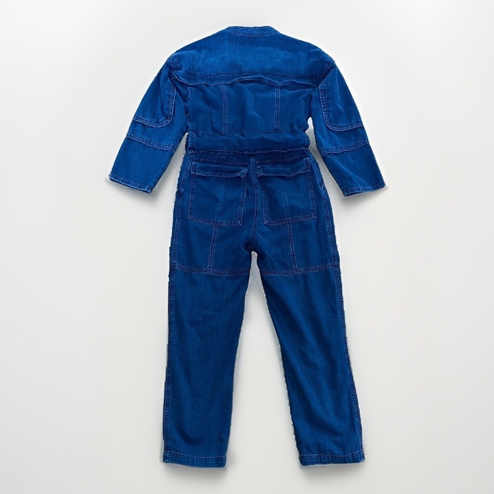 Rachel Comey Denim Jumpsuit Size 0 Womens Blue 3/4 Sleeve Utility Romper - Picture 6 of 16